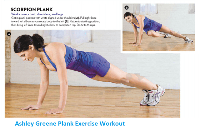 A Shley Greene Scorpion Plank Exercise Workout