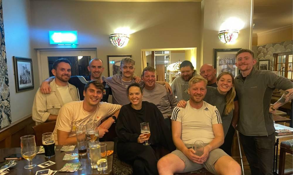 Peter Ryan and his team after completing his Malin to Mizen Run