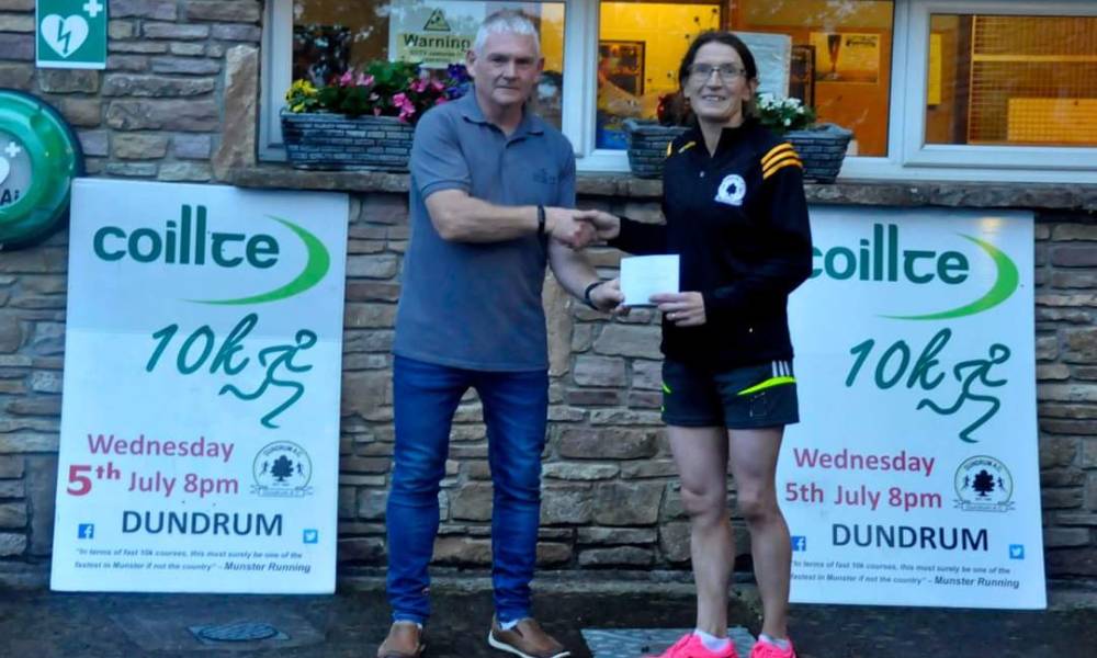 Dundrum AC's Catherine Fogarty who won 2nd O45 in a new PB at the Coillte 10k in Dundrum.